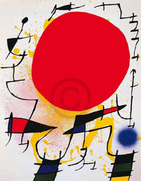 Joan Miro  Le soleil rouge Reproducción de arte 60x80cm | Yourdecoration.es
