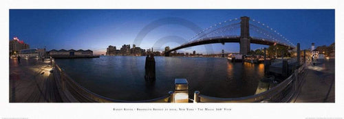 Randy Kosek  Brooklyn Bridge at dusk Reproducción de arte 95x33cm | Yourdecoration.es