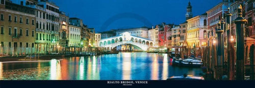 John Lawrence  Rialto Bridge, Venice Reproducción de arte 95x33cm | Yourdecoration.es