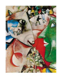 pgm mch 268 marc chagall i and the village 1911 Reproducción de arte 60x80cm | Yourdecoration.es
