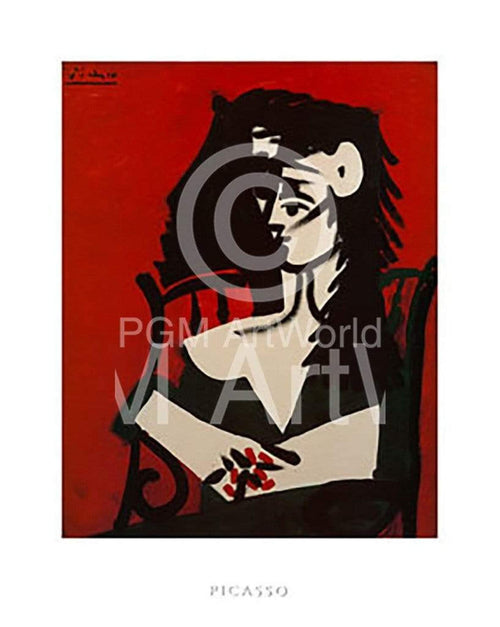 Pablo Picasso  Jacqueline a Mantil Reproducción de arte 40x50cm | Yourdecoration.es