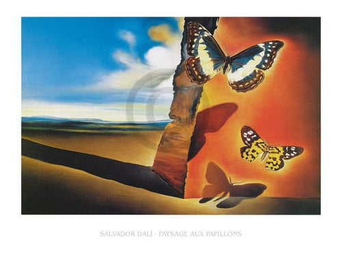 Salvador Dali  Paysage aux Papillons Reproducción de arte 80x60cm | Yourdecoration.es