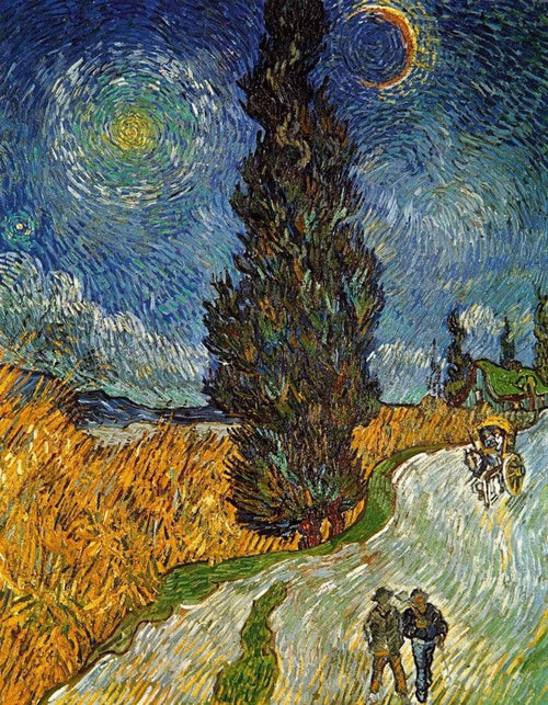 Vincent Van Gogh  Landstrasse mit Zypresse und Stern Reproducción de arte 70x90cm | Yourdecoration.es