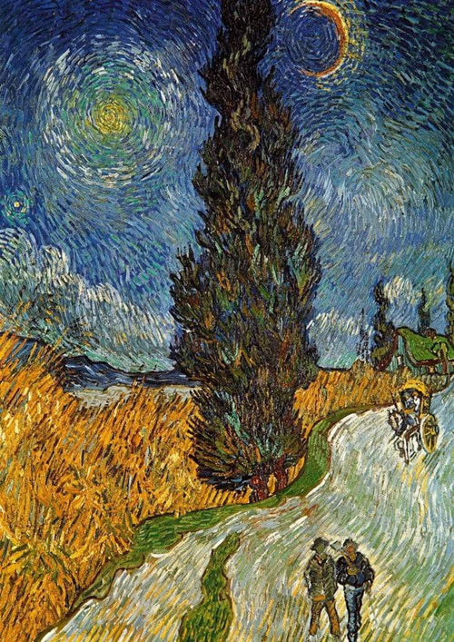 Vincent Van Gogh  Landstrasse mit Zypresse und Stern Reproducción de arte 21x29.7cm | Yourdecoration.es