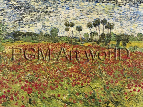Vincent Van Gogh  Field of Poppies Reproducción de arte 80x60cm | Yourdecoration.es