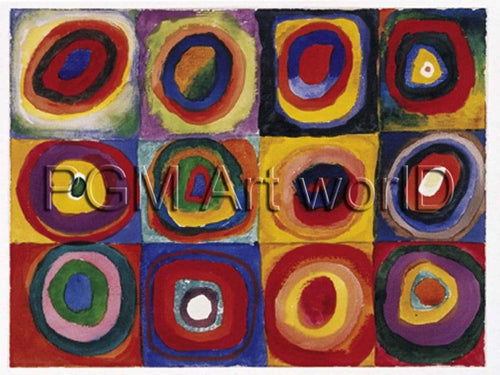 Wassily Kandinsky  Farbstudie Quadrate Reproducción de arte 120x90cm | Yourdecoration.es