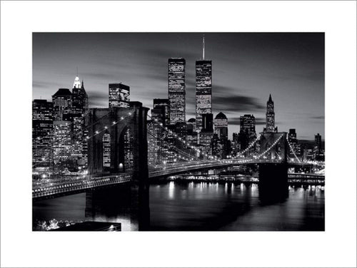 Pyramid Brooklyn Bridge Black and White Reproducción de arte 60x80cm | Yourdecoration.es