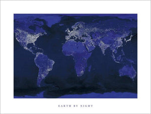 Pyramid Earth by Night Reproducción de arte 60x80cm | Yourdecoration.es