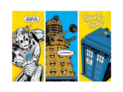 Pyramid Doctor Who Comic Sections Reproducción de arte 60x80cm | Yourdecoration.es