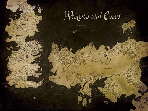 Pyramid Game of Thrones Westeros and Essos Antique Map Reproducción de arte 60x80cm | Yourdecoration.es