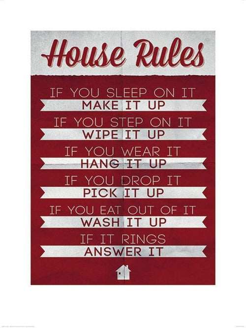 Pyramid House Rules Reproducción de arte 60x80cm | Yourdecoration.es