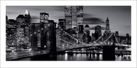 Pyramid Brooklyn Bridge Black and White Reproducción de arte 50x100cm | Yourdecoration.es