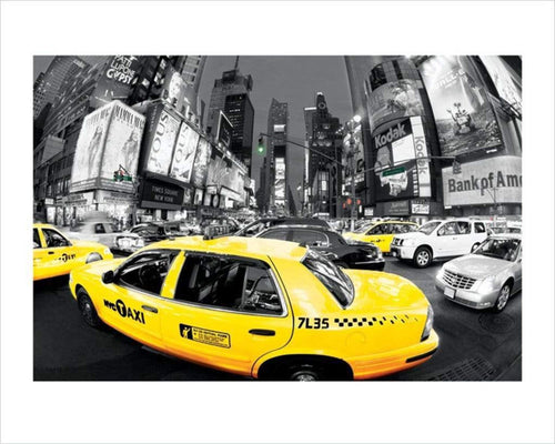 Pyramid Rush Hour Times Square Yellow Cabs Reproducción de arte 40x50cm | Yourdecoration.es