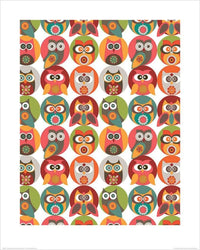 Pyramid Valentina Ramos Owls Family Reproducción de arte 40x50cm | Yourdecoration.es