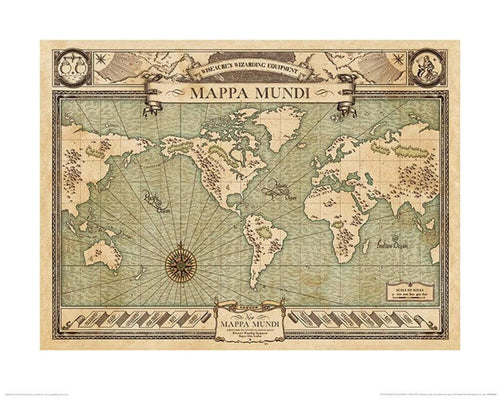 Pyramid Fantastic Beasts Mappa Mundi Reproducción de arte 40x50cm | Yourdecoration.es