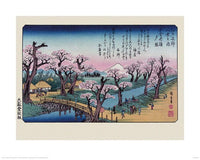 Pyramid Hiroshige Mount Fuji Koganei Bridge Reproducción de arte 40x50cm | Yourdecoration.es
