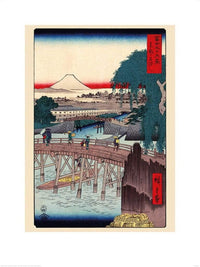 Pyramid Hiroshige Ichkoku Bridge in the Eastern Capital Reproducción de arte 60x80cm | Yourdecoration.es