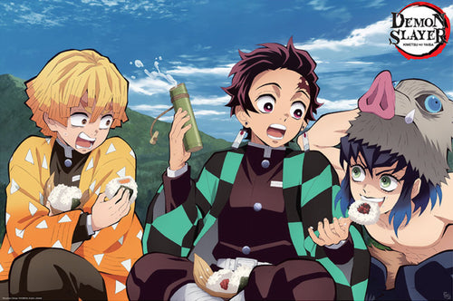 Póster Demon Slayer Tanjiro, Zenitsu, Inosuke 91,5x61cm