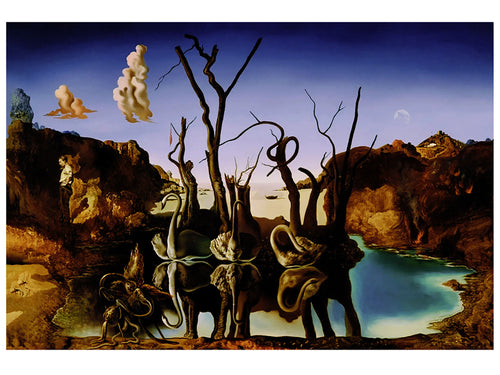 Salvador Dali  Reflections of Elephants Reproducción de arte 80x60cm | Yourdecoration.es