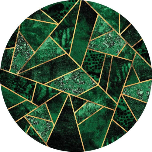 5487 r wizard genius dark green emeralds Fotomural Tejido No Tejido 140x140cm Redondo | Yourdecoration.es