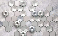 6004a vd4 komar hexagon concrete Fotomural Tejido No Tejido 400x250cm 4 Tiras | Yourdecoration.es