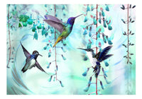 Artgeist Flying Hummingbirds Green Fotomural Tejido No Tejido | Yourdecoration.es