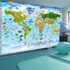 Artgeist World Map for Kids Fotomural Tejido No Tejido Ambiente | Yourdecoration.es