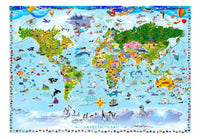 Artgeist World Map for Kids Fotomural Tejido No Tejido | Yourdecoration.es