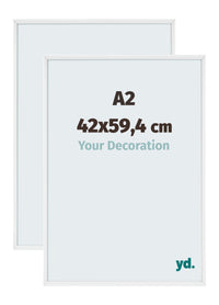Aurora Aluminio Marco de Fotos 42x59-4cm A2 Juego de 2 Blanco Muy Brillante Parte Delantera Tamano | Yourdecoration.es