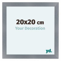 Como MDF Marco De Fotos 20x20cm Aluminio Cepillado Parte Delantera Tamano | Yourdecoration.es