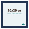 Como MDF Marco De Fotos 20x20cm Azul Oscuro Barrido Parte Delantera Tamano | Yourdecoration.es
