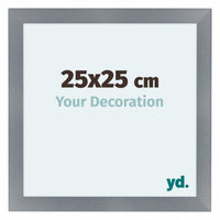 Como MDF Marco De Fotos 25x25cm Aluminio Cepillado Parte Delantera Tamano | Yourdecoration.es