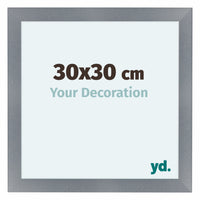 Como MDF Marco De Fotos 30x30cm Aluminio Cepillado Parte Delantera Tamano | Yourdecoration.es
