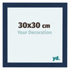 Como MDF Marco De Fotos 30x30cm Azul Oscuro Barrido Parte Delantera Tamano | Yourdecoration.es
