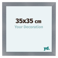 Como MDF Marco De Fotos 35x35cm Aluminio Cepillado Parte Delantera Tamano | Yourdecoration.es