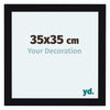 Como MDF Marco De Fotos 35x35cm Negro Muy Brillante Parte Delantera Tamano | Yourdecoration.es