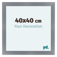 Como MDF Marco De Fotos 40x40cm Aluminio Cepillado Parte Delantera Tamano | Yourdecoration.es