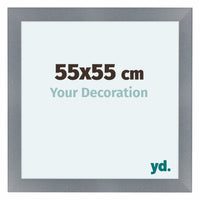 Como MDF Marco De Fotos 55x55cm Aluminio Cepillado Parte Delantera Tamano | Yourdecoration.es