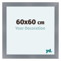 Como MDF Marco De Fotos 60x60cm Aluminio Cepillado Parte Delantera Tamano | Yourdecoration.es