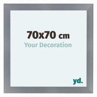 Como MDF Marco De Fotos 70x70cm Aluminio Cepillado Parte Delantera Tamano | Yourdecoration.es
