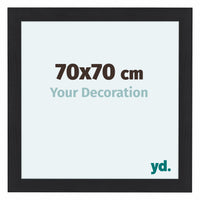 Como MDF Marco De Fotos 70x70cm Negro Grano De  Madera Parte Delantera Tamano | Yourdecoration.es
