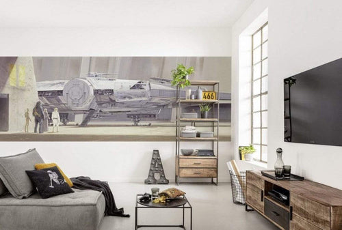Komar Star Wars Classic RMQ Millenium Falcon Fotomural 368x127cm 4 Partes Ambiente | Yourdecoration.es