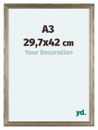 Lincoln Madera Marco De Fotos 29 7x42cm A3 Plateado Delantera Tamano | Yourdecoration.es