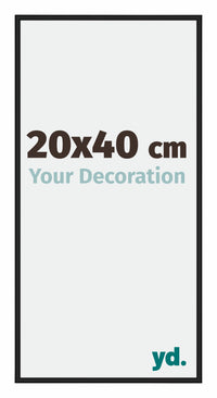 Miami Aluminio Marco De Fotos 20x40cm Negro Muy Brillante Delantera Tamano | Yourdecoration.es