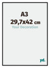 Miami Aluminio Marco De Fotos 29 7x42cm A3 Negro Muy Brillante Delantera Tamano | Yourdecoration.es