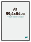 Miami Aluminio Marco De Fotos 59 4x84cm A1 Negro Muy Brillante Delantera Tamano | Yourdecoration.es