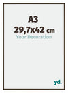 New York Aluminio Marco de Fotos 29 7x42cm Estructura de nogal Parte delantera Tamano | Yourdecoration.es