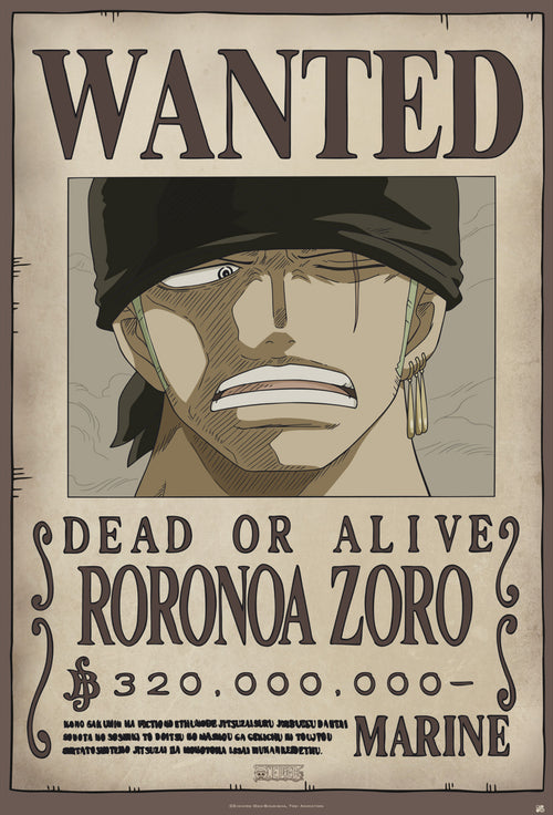 One Piece Wanted Zoro New Póster 61X91 5cm | Yourdecoration.es