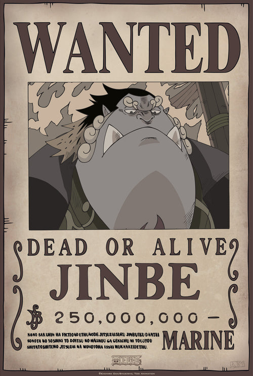 One Piece Wanted Jinbe Póster 35X52cm | Yourdecoration.es