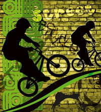 dimex bicycle green Fotomural Tejido No Tejido 225x250cm 3 Tiras 7b3c60c5 f2fa 417a a53b 23ce78351545 | Yourdecoration.es